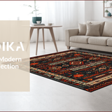 Ultra Soft Area Rug, Non Slip, Stain Resistant, Washable Area Rugs for Living Room, Bedroom, Geometric Black and White Elegance(Black)