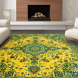 Ultra Soft Area Rug, Non Slip, Stain Resistant, Washable Area Rugs for Living Room, Bedroom, Chic Soft Colorful Print(Yellow)