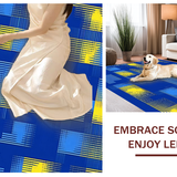 Ultra Soft Area Rug, Non Slip, Stain Resistant, Washable Area Rugs for Living Room, Bedroom, Vibrant Coastal Organic Shapes(Blue)