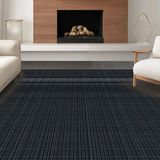 Ultra Soft Area Rug, Non Slip, Stain Resistant, Washable Area Rugs for Living Room, Bedroom, Elegant Monochrome Lattice Arrangement(Black)