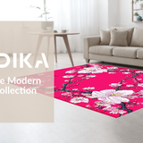 Ultra Soft Area Rug, Non Slip, Stain Resistant, Washable Area Rugs for Living Room, Bedroom, Charming Floral Watercolor Aesthetic(Pink)