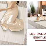 Ultra Soft Area Rug, Non Slip, Stain Resistant, Washable Area Rugs for Living Room, Bedroom, Classic Natural Fiber Aesthetic(Beige)
