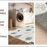 Ultra Soft Area Rug, Non Slip, Stain Resistant, Washable Area Rugs for Living Room, Bedroom, Modern Floral Living Room Rug(Gray)