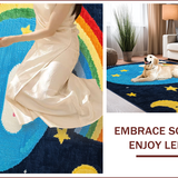 Ultra Soft Area Rug, Non Slip, Stain Resistant, Washable Area Rugs for Living Room, Bedroom, Cute Washable Shaggy Bathroom Area Mat(Blue)