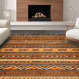 Ultra Soft Area Rug, Non Slip, Stain Resistant, Washable Area Rugs for Living Room, Bedroom, Chic Textured Retro Aesthetic(Orange)
