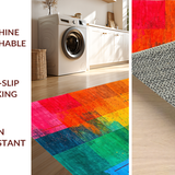 Ultra Soft Area Rug, Non Slip, Stain Resistant, Washable Area Rugs for Living Room, Bedroom, Chic Abstract Color Harmony Piece(Orange)