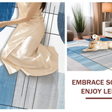 Ultra Soft Area Rug, Non Slip, Stain Resistant, Washable Area Rugs for Living Room, Bedroom, Modern Fuzzy Tiled Pattern(Blue)