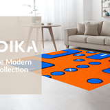 Ultra Soft Area Rug, Non Slip, Stain Resistant, Washable Area Rugs for Living Room, Bedroom, Energetic Color Blocked Graphic Style(Orange)