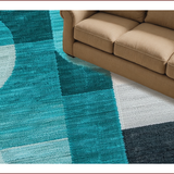 Ultra Soft Area Rug, Non Slip, Stain Resistant, Washable Area Rugs for Living Room, Bedroom, Teal and Grey Washable Bedroom Carpet(Green)