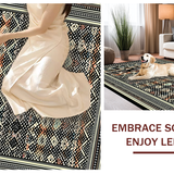 Ultra Soft Area Rug, Non Slip, Stain Resistant, Washable Area Rugs for Living Room, Bedroom, Rustic Trellis Motif with Soft Touch(Black)