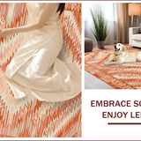 Ultra Soft Area Rug, Non Slip, Stain Resistant, Washable Area Rugs for Living Room, Bedroom, Contemporary Diamond Pattern Fusion(Red)