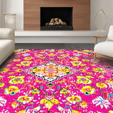 Ultra Soft Area Rug, Non Slip, Stain Resistant, Washable Area Rugs for Living Room, Bedroom, Vibrant Colorful Abstract Arrangement(Pink)