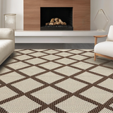 Ultra Soft Area Rug, Non Slip, Stain Resistant, Washable Area Rugs for Living Room, Bedroom, Modern Natural Weave Arrangement(Beige)