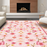 Ultra Soft Area Rug, Non Slip, Stain Resistant, Washable Area Rugs for Living Room, Bedroom, Charming Daisy Floral Delight(Pink)