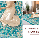 Chic White and Teal Trellis Design(Blue)