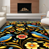 Bold Vibrant Bird Art Decor(Black)