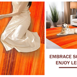 Ultra Soft Area Rug, Non Slip, Stain Resistant, Washable Area Rugs for Living Room, Bedroom, Striking Bold Animal Silhouette(Orange)