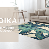 Ultra Soft Area Rug, Non Slip, Stain Resistant, Washable Area Rugs for Living Room, Bedroom, Abstract Tentacled Floor Rug: Modern Geometric Design(Blue)