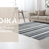 Ultra Soft Area Rug, Non Slip, Stain Resistant, Washable Area Rugs for Living Room, Bedroom, Monochrome Marvel: Black and White Striped Washable Area Rug(Black)