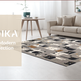 Ultra Soft Area Rug, Non Slip, Stain Resistant, Washable Area Rugs for Living Room, Bedroom, Funky Gray Cat Graphic Design(Gray)