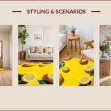 Ultra Soft Area Rug, Non Slip, Stain Resistant, Washable Area Rugs for Living Room, Bedroom, Playful Citrus Color Splash(Yellow)