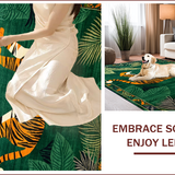 Ultra Soft Area Rug, Non Slip, Stain Resistant, Washable Area Rugs for Living Room, Bedroom, Vintage Ethnic Jungle Aesthetic(Green)