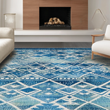 Contemporary Rustic Diamond Motif(Blue)