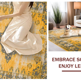 Ultra Soft Area Rug, Non Slip, Stain Resistant, Washable Area Rugs for Living Room, Bedroom, Colorful Abstract Patterned Delight(Yellow)