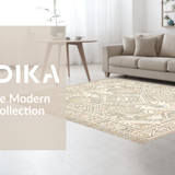 Ultra Soft Area Rug, Non Slip, Stain Resistant, Washable Area Rugs for Living Room, Bedroom, Rustic Vintage Diamond Print(Beige)