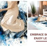 Ultra Soft Area Rug, Non Slip, Stain Resistant, Washable Area Rugs for Living Room, Bedroom, Timeless Ethereal Wolf Ensemble(Gray)