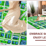 Ultra Soft Area Rug, Non Slip, Stain Resistant, Washable Area Rugs for Living Room, Bedroom, Whimsical Traffic Pattern Rug(Green)