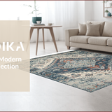 Ultra Soft Area Rug, Non Slip, Stain Resistant, Washable Area Rugs for Living Room, Bedroom, Contemporary Grey Floral Design(Gray)