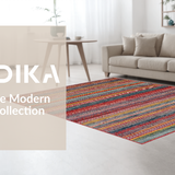 Ultra Soft Area Rug, Non Slip, Stain Resistant, Washable Area Rugs for Living Room, Bedroom, Eclectic Multicolor Ethnic Design(Red)