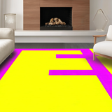 Ultra Soft Area Rug, Non Slip, Stain Resistant, Washable Area Rugs for Living Room, Bedroom, Dynamic 90s Inspired Geometric Fusion(Yellow)