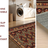 Ultra Soft Area Rug, Non Slip, Stain Resistant, Washable Area Rugs for Living Room, Bedroom, Stylish Cozy Multi-Hued Arrangement(Red)