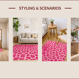 Ultra Soft Area Rug, Non Slip, Stain Resistant, Washable Area Rugs for Living Room, Bedroom, Soft Modern Leopard Print Nursery Rug(Pink)