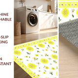 Ultra Soft Area Rug, Non Slip, Stain Resistant, Washable Area Rugs for Living Room, Bedroom, Sophisticated Grey Petal Aesthetic(Yellow)