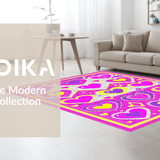 Ultra Soft Area Rug, Non Slip, Stain Resistant, Washable Area Rugs for Living Room, Bedroom, Unique Shaped Fantasy Design(Pink)