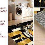 Ultra Soft Area Rug, Non Slip, Stain Resistant, Washable Area Rugs for Living Room, Bedroom, Vibrant Modern Animal Silhouette(Gold)