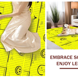 Ultra Soft Area Rug, Non Slip, Stain Resistant, Washable Area Rugs for Living Room, Bedroom, Vibrant Retro Face Artwork(Yellow)