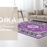 Ultra Soft Area Rug, Non Slip, Stain Resistant, Washable Area Rugs for Living Room, Bedroom, Intricate Classic Medallion Style(Purple)