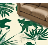 Ultra Soft Area Rug, Non Slip, Stain Resistant, Washable Area Rugs for Living Room, Bedroom, Jungle Abstract Animal(Green)
