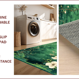 Ultra Soft Area Rug, Non Slip, Stain Resistant, Washable Area Rugs for Living Room, Bedroom, Botanical Non-Slip Door Mat for Kitchen and Bedroom(Green)