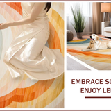 Ultra Soft Area Rug, Non Slip, Stain Resistant, Washable Area Rugs for Living Room, Bedroom, Elegant Textured Color Block Layout(Yellow)