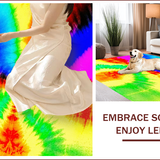 Ultra Soft Area Rug, Non Slip, Stain Resistant, Washable Area Rugs for Living Room, Bedroom, Soft Colorful Tie-Dyed Playroom Rug(Red)