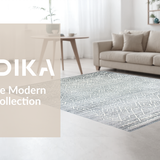 Ultra Soft Area Rug, Non Slip, Stain Resistant, Washable Area Rugs for Living Room, Bedroom, Sleek Geometric Light Grey Motif(Gray)