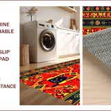Ultra Soft Area Rug, Non Slip, Stain Resistant, Washable Area Rugs for Living Room, Bedroom, Whimsical Cowboy Cat Bath Mat Vibrant Plush Bathroom Rug(Red)
