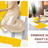 Ultra Soft Area Rug, Non Slip, Stain Resistant, Washable Area Rugs for Living Room, Bedroom, Vibrant Cheerful Circular Pattern(Yellow)