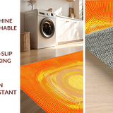 Ultra Soft Area Rug, Non Slip, Stain Resistant, Washable Area Rugs for Living Room, Bedroom, Whimsical Sunburst Boho Aesthetic(Orange)