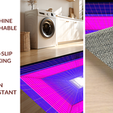 Ultra Soft Area Rug, Non Slip, Stain Resistant, Washable Area Rugs for Living Room, Bedroom, Whimsical Futuristic Color Fusion(Purple)